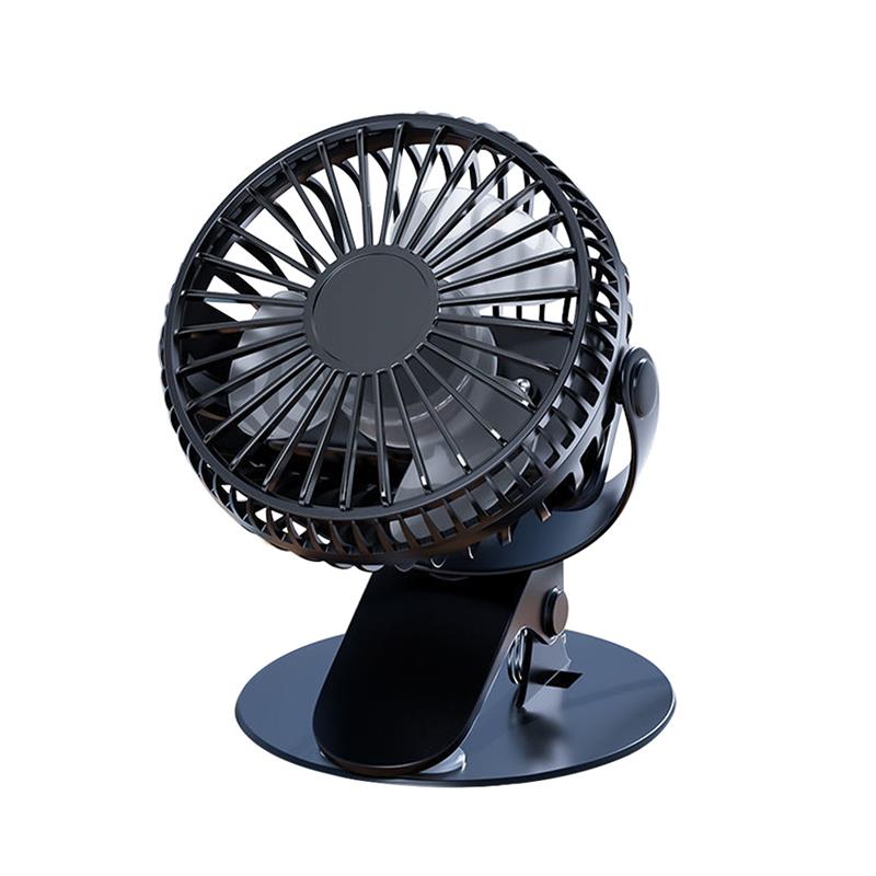 Portable USB Type Table Fan Clip-on Rechargeable Cooling Mini Desk Fan 360 Degree Rotation Adjustable 3 Speeds Clip-on Fan: Blue