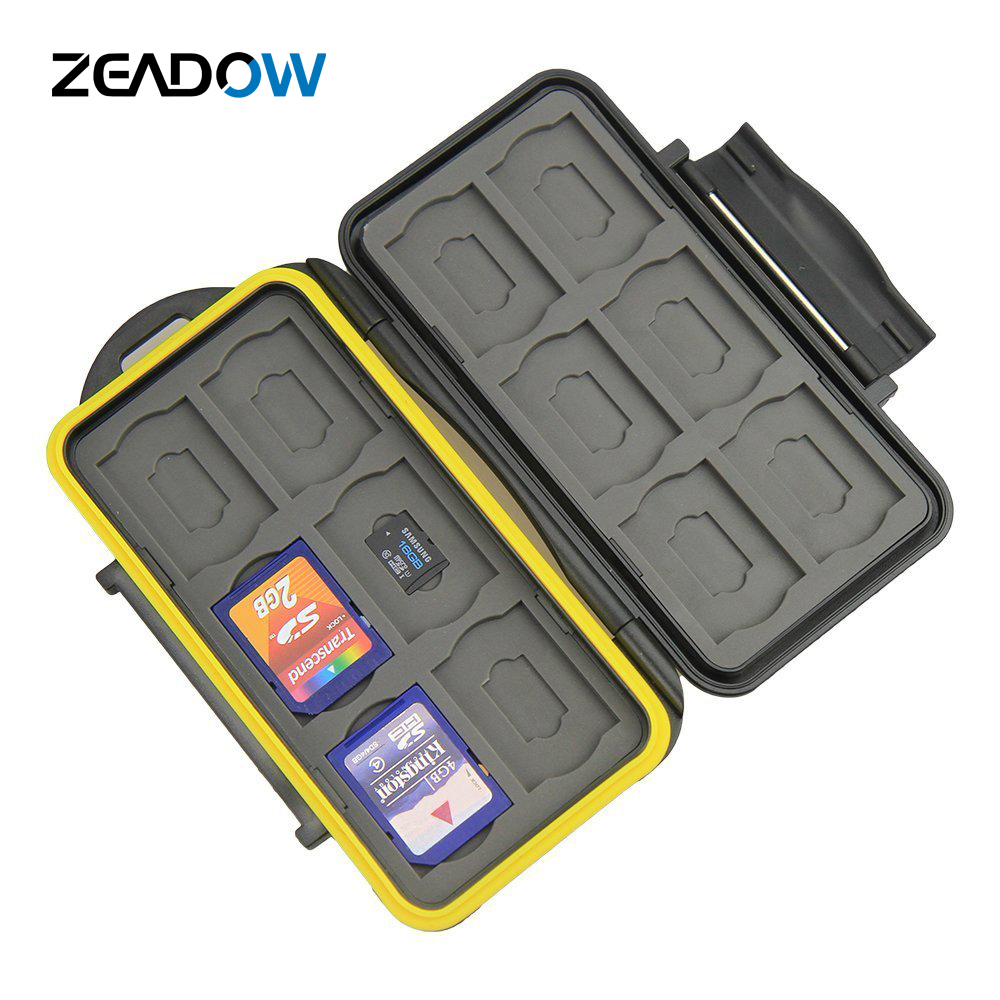 Waterbestendig Geheugenkaart Case Shockproof Geheugenkaart Carrying Box 24 Slots Voor 12 Sdhc/Sdxc Kaarten En 12 Micro Sd Kaarten