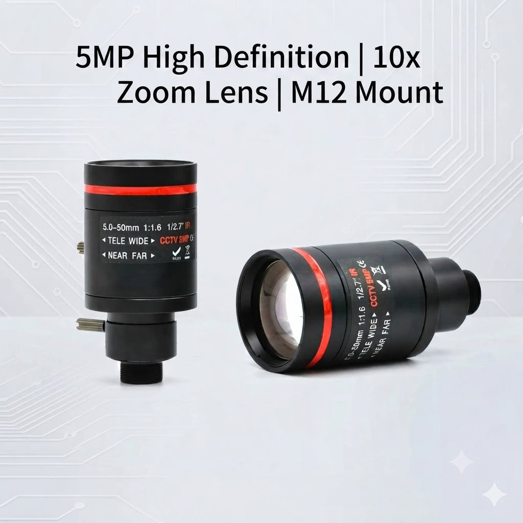 5MP Varifocal M12 Mount Lens 2.8-12mm/6-22mm/3.6-10mm/5-50mm Manual Zoom with 650nm IR Filter for OpenMV CCTV Security Camera