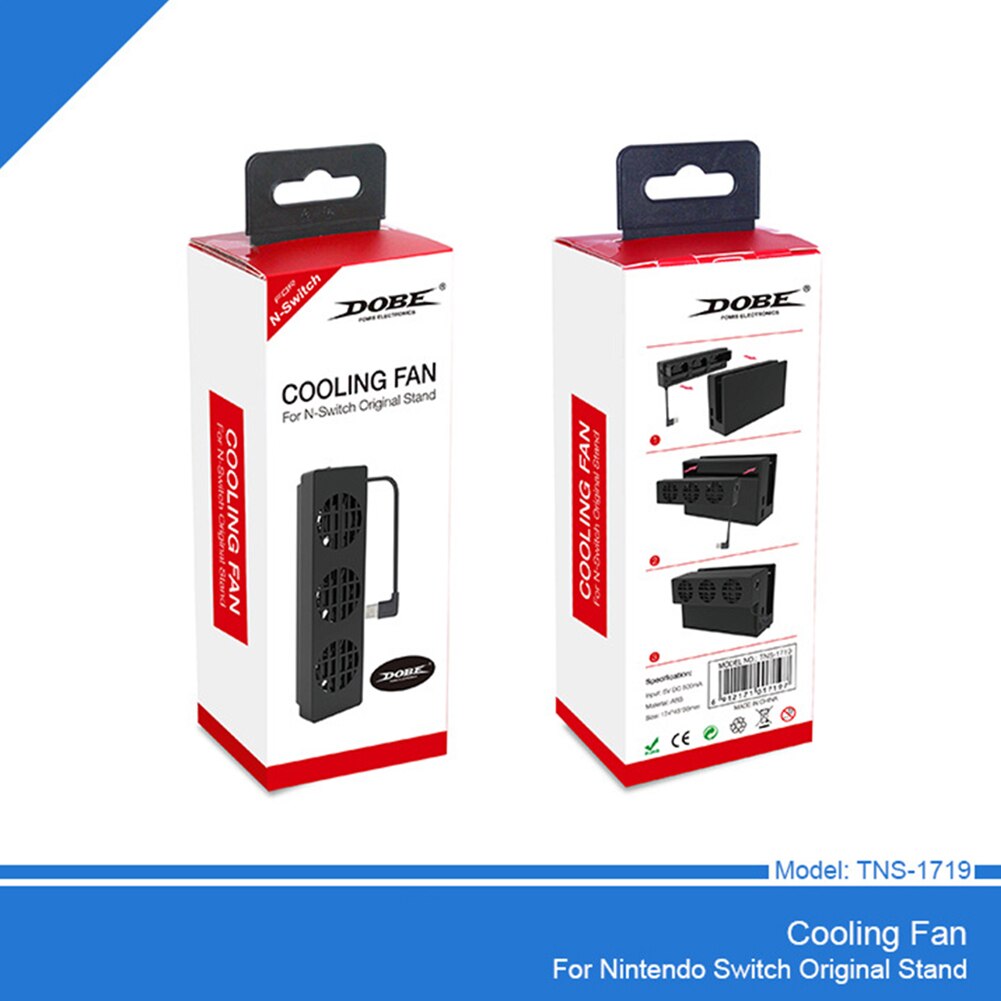 USB Cooling Fan Heatsink Radiator for Nintend Switch Adjustable Speed Control Gaming Console External Cooler Station with 3 Fans
