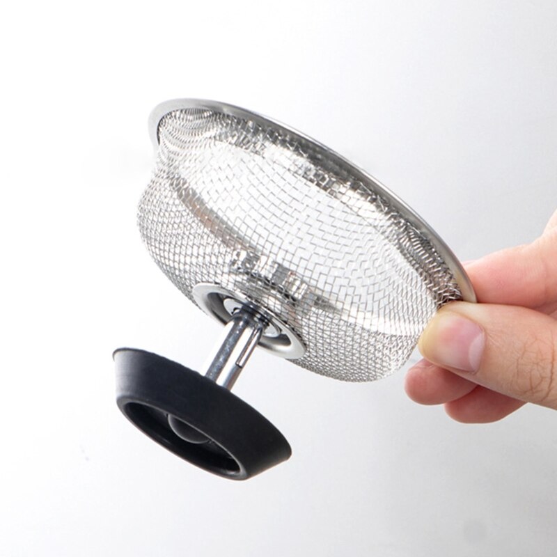 Stainless Steel Sink Strainer Waste Disposer Outfall Filter Hair Basket Sewer Outfall Stopper Plug Bathroom Kitchen B03E