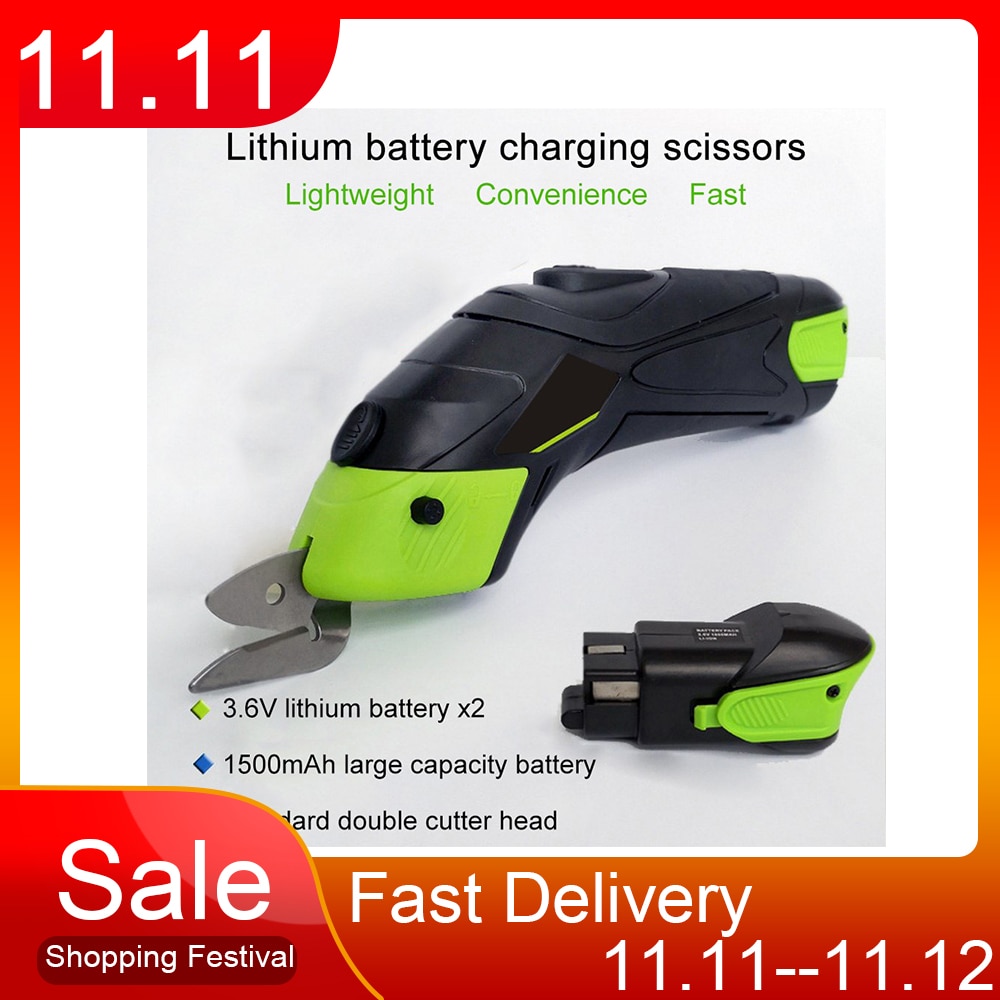 3.6V Lithium Battery Rechargeable Scissors Double Electricity One Rechargeable Electric Scissors Household Gardening Power Tool