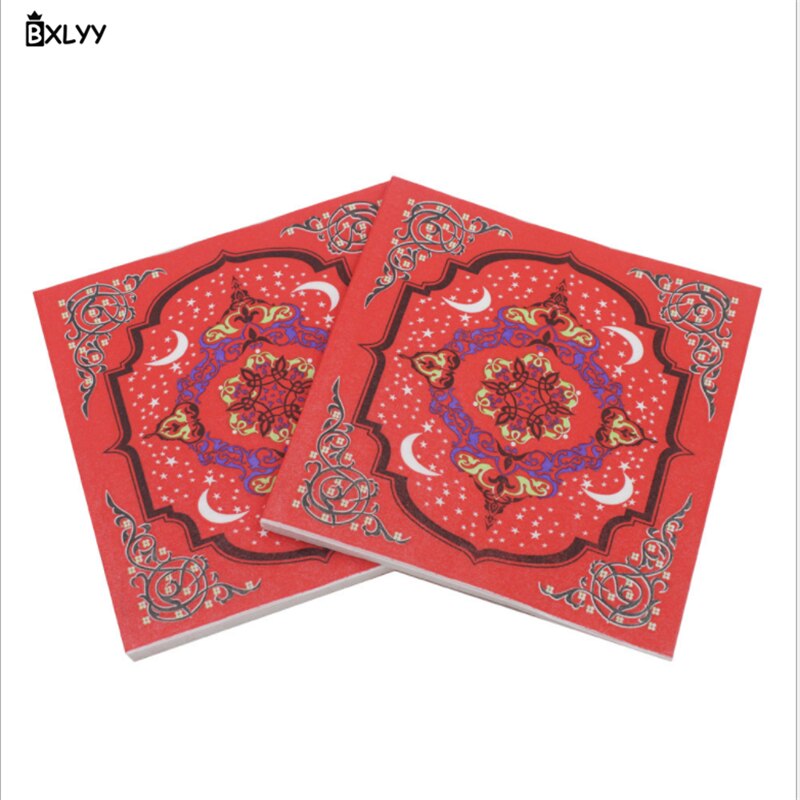 BXLYY Arabische Ramadan Festival Servet Kleur Afdrukken Tissues Papier Servet Partij met Home Decoratie Accessoires Wedding.7