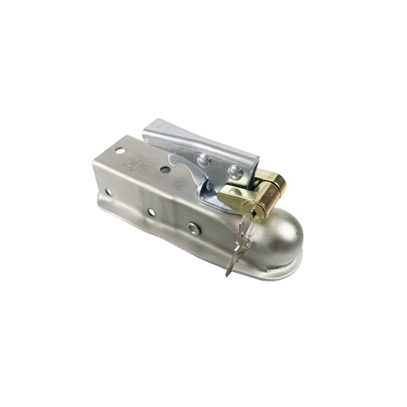 1-7/8" X 2 Inch Ball Trailer Coupling CAP 2000 LBS Hitch Back Coupler Straight Tongue RV Parts Camper Caravan Accessories: With Lock