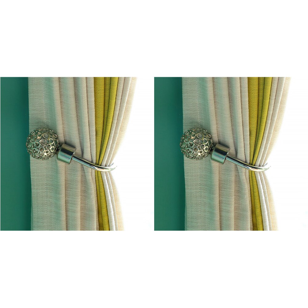 Embrasse de fenêtre à pampilles, crochet mural pour chambre à coucher avec vis, support de rideau en forme de u, décoration d'intérieur de style nordique, salon: Argent / 2 pièces