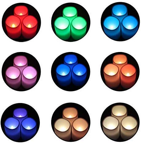 Luz LED tipo vela sin llama de color, 3 uds., romántica, con Control remoto, para boda, , cumpleaños, San Valentín, accesorios de lámpara