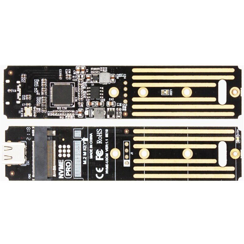 M.2 Nvme Naar Type C USB3.1 Aluminium Ssd Behuizing Mobiele Effen Hard Drive Shell Cie U.2 Pci-E En brand