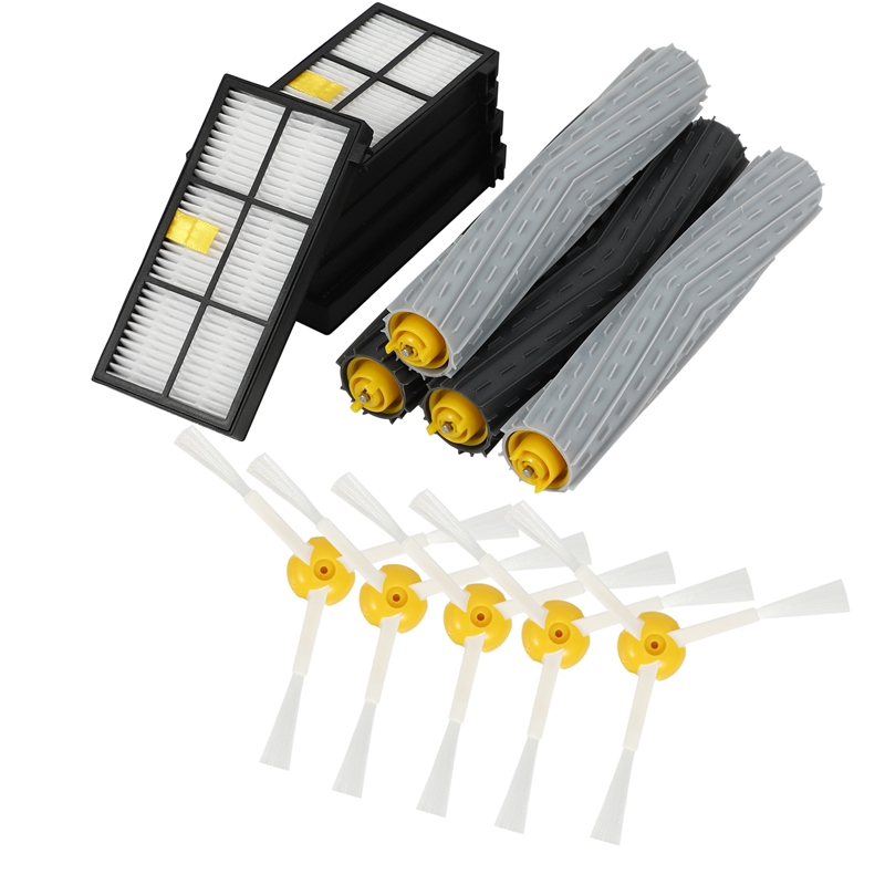 Kit De Remplacement Pour IRobot Roomba Séries I, E, J - Filtres, Brosses Latérales Et Caoutchouc - Compatible I1 à J9+ (sauf Combo) - 9