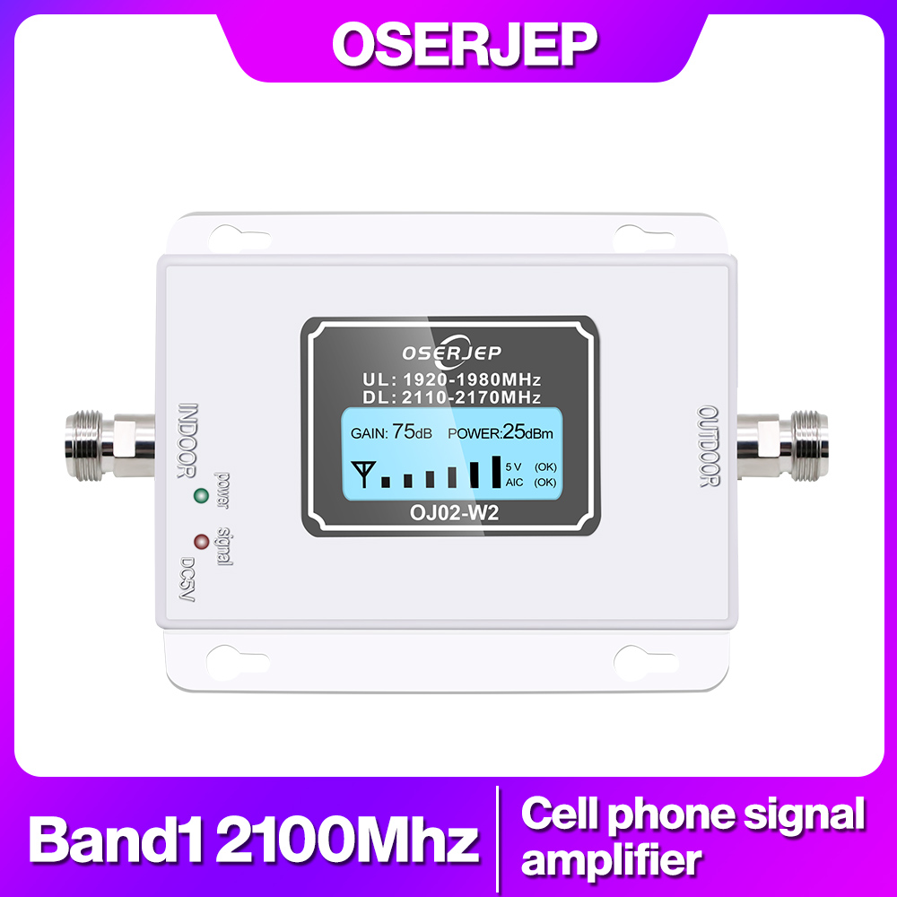 Mini impulsionador do sinal do LCD para o móbil, amplificador 3G LTE, WCDMA e UMTS, 2100 MHz, 2100 MHz