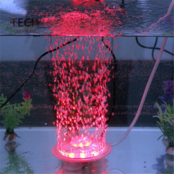 LED submersible bubble lamp with suction cup for aquarium increase air bubble light fish tank landscape 100-240V