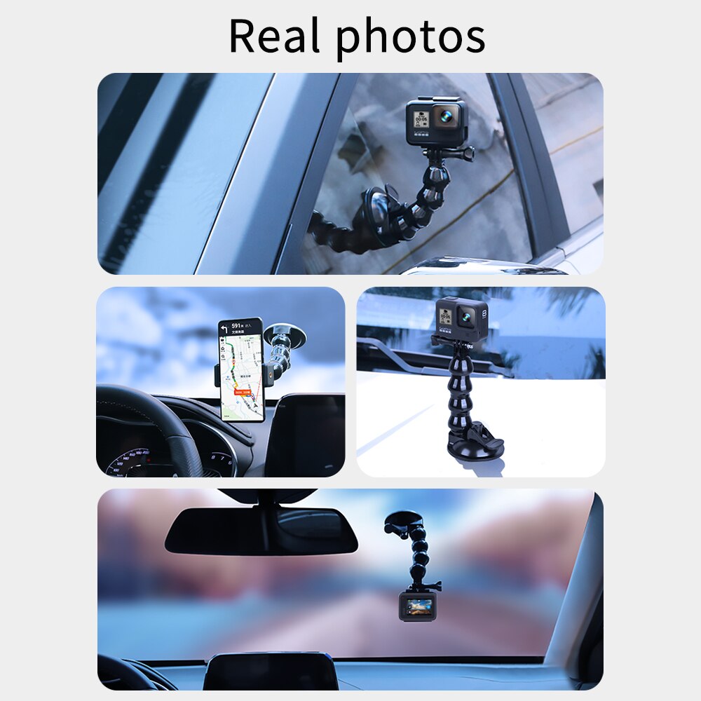 Mini caméra d'action ventouse pour GoPro Hero 9 8 7 5 6 4 Sony SJCAM SJ7 Yi 4K H9 Go Pro 7 montage vitre ventouse accessoire