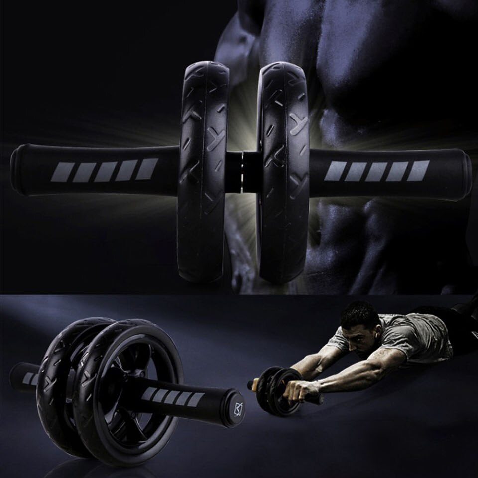 Abdominal fitness dobbelt hjul træning gym rulle til arme tilbage mave kerne træner ingen støj træning fitness udstyr hjul