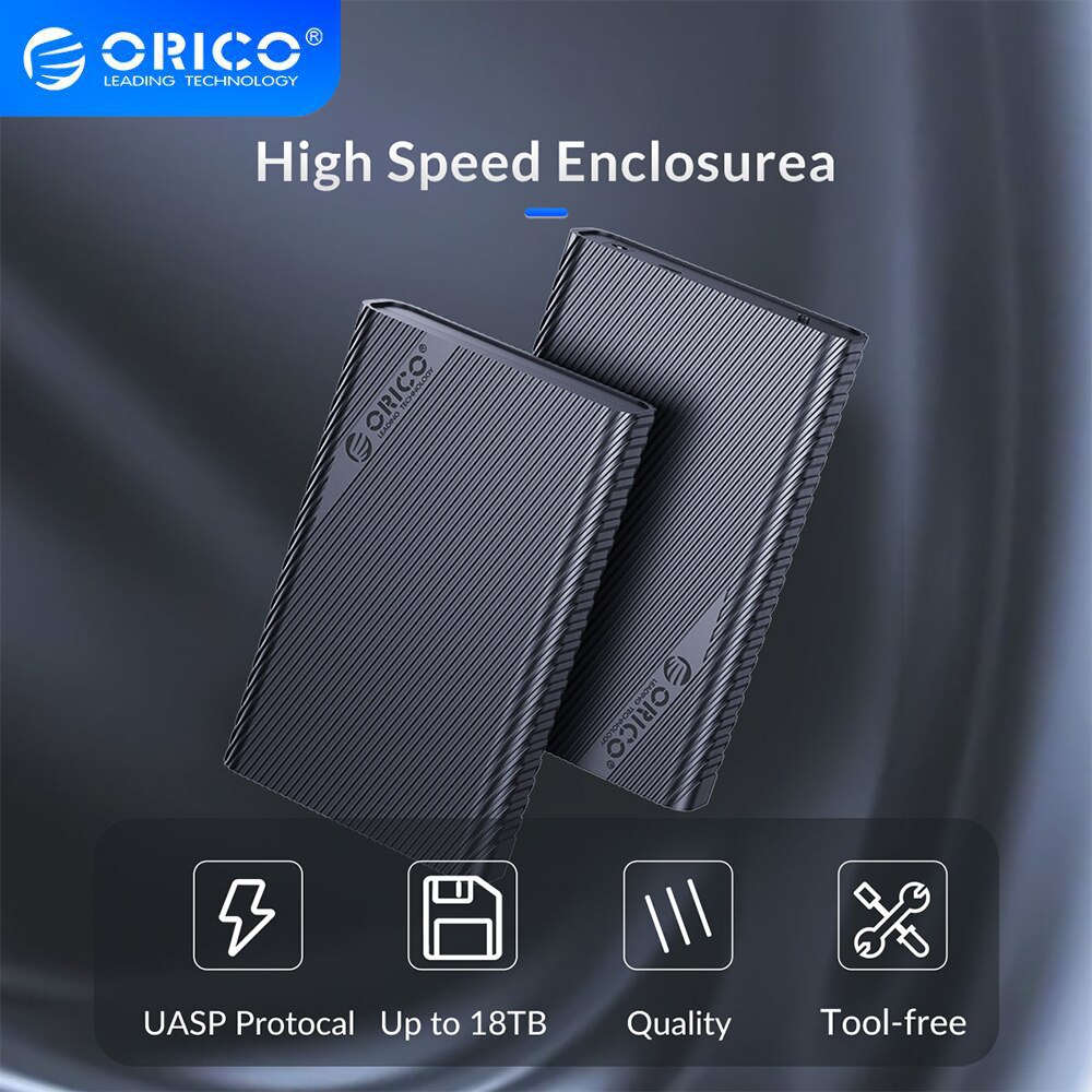 ORICO 3.5 inch External Hard Drive Enclosure USB 3.0 to SATA 3.0 Hard Drive Case for 2.5/3.5 HDD Box with 12V2A Power Adapter