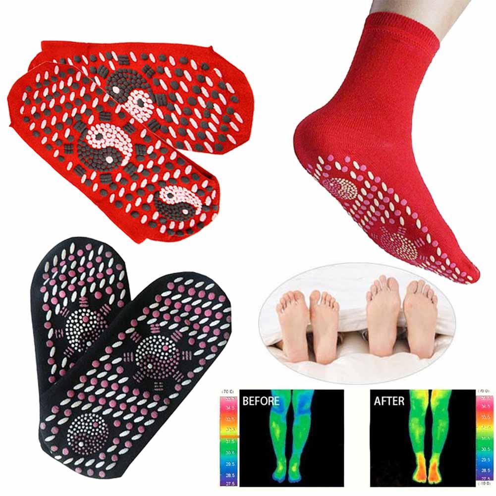 Chaussettes Auto-chauffantes En Tourmaline - 3 Paires Thermiques Pour Hiver, Massage Pieds - Taille 37-44