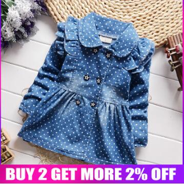 ExactlyFZ Children clothing denim coat for girls jackets autumn &amp; spring outwear kids clothes baby girl top outfits: 18M