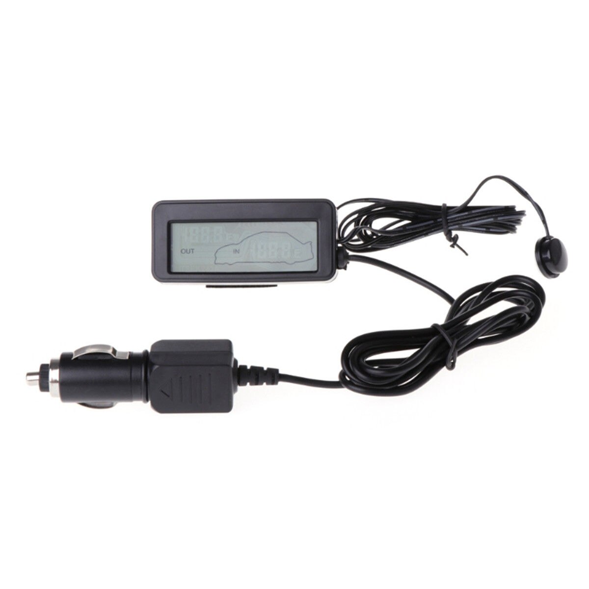 1PC Mini Lcd-scherm Digitale Thermometer Auto Inter/Exter Thermometer Ingebed Elektronische Digitale Thermometer 35