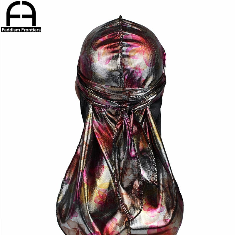 Chapéu de turbante de seda durags ondas gorro de seda durag acessórios para o cabelo longo laço bandana do du rag