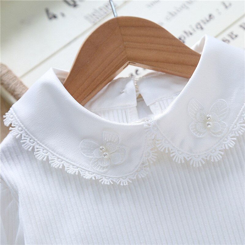 Aangekomen Lente Herfst Kinderen Kleding Chiffon Shirt Solid Kids Studenten Meisjes Kleding 2-12year