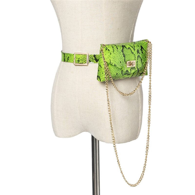 Fluorescerende heuptasjes voor dames met slangenhuid, pvc heuptasjes, crossbody tas voor dames en meisjes: Groente