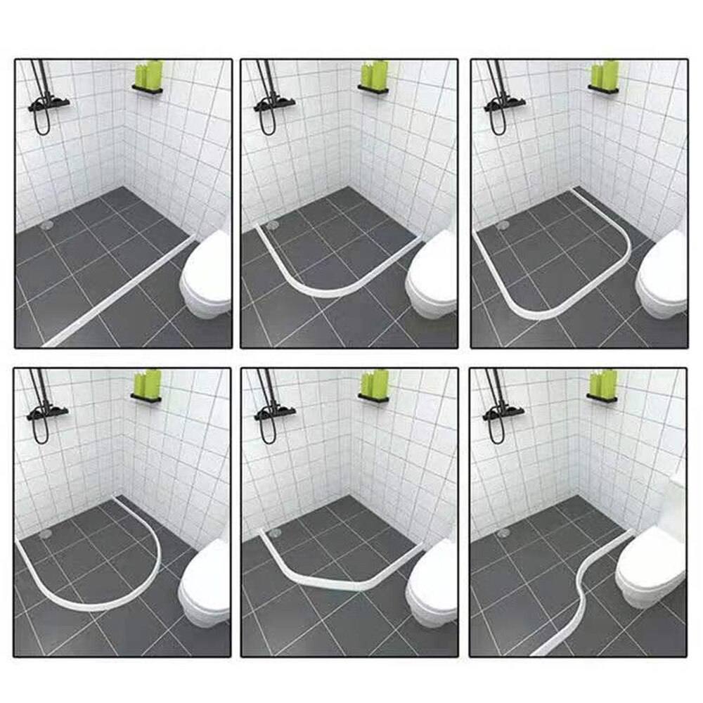 Flexible Silicone Bathroom Water Stopper Flood Barrier Rubber Dam Silicon Water Blocker Dry and Wet Separation Home Improve