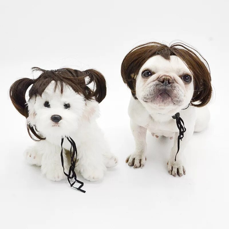 Perruque de déguisement d&#39;halloween pour chien, chapeau de Cosplay amusant, accessoire pour chien, bouledogue français, Chihuahua, d&#39;anniversaire