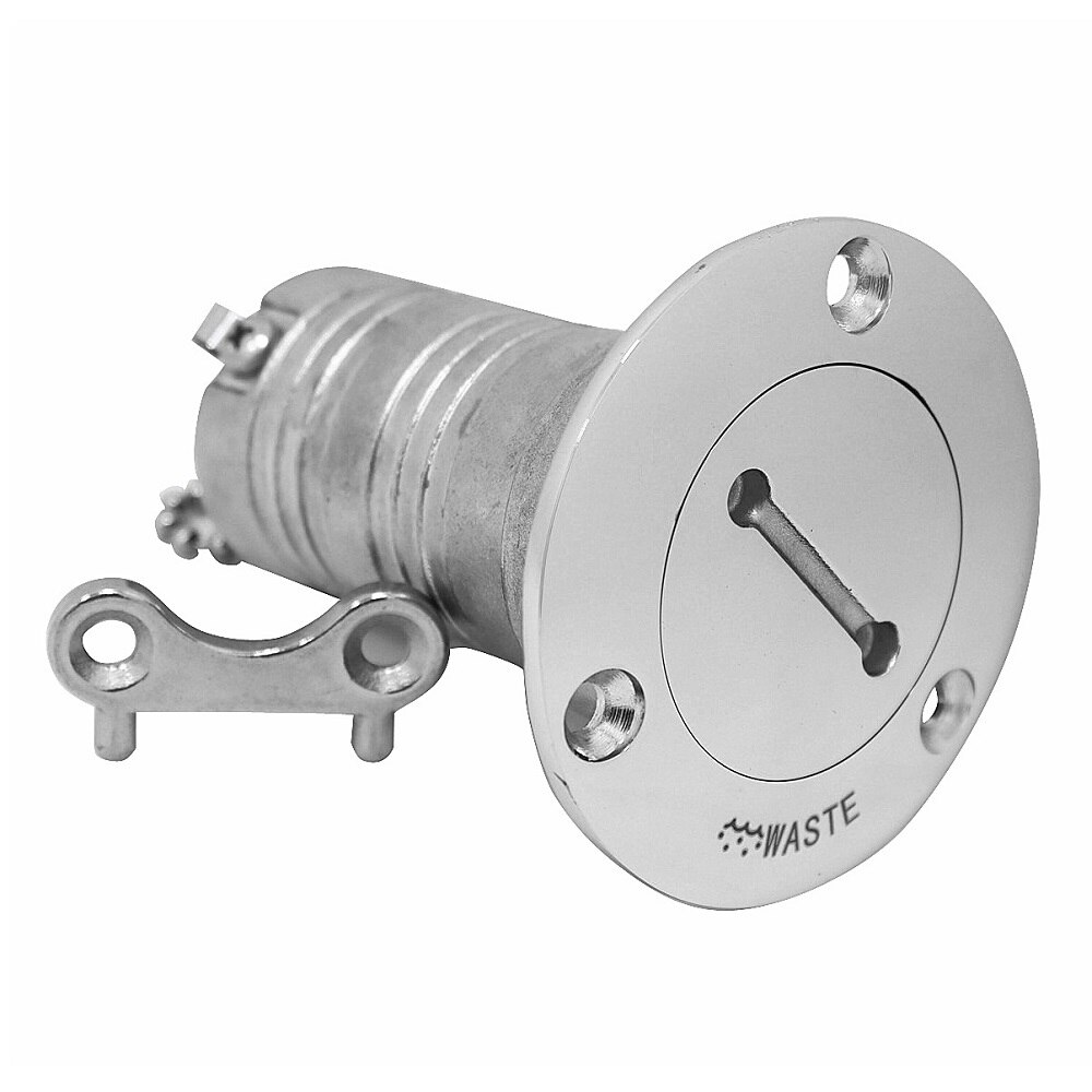 316 Stainless Steel Deck Filler Cap With Key GAS DIESEL FUEL WASTE WATER 38mm 50mm Mirror Polish Marine Hardware Deck Filler: Waste 50mm