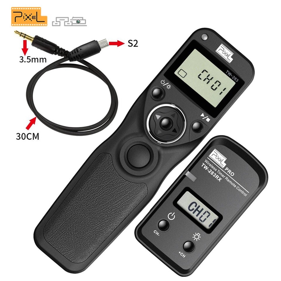 Pixel TW283 TW-283 S2 inalámbrico LCD temporizador mando con Control remoto de liberación para Sony A6000 A58 A7 A7R A3000 HX300 HX50 HX400 HX60