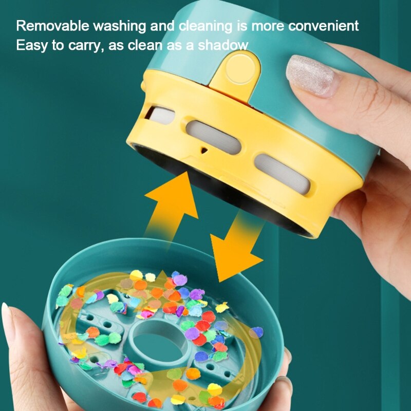 Electric Hand Held Vacuum Cleaner Small USB Rechargeable Cordless Car Desktop Mini Cleanning Device for Home Appliance D7YA