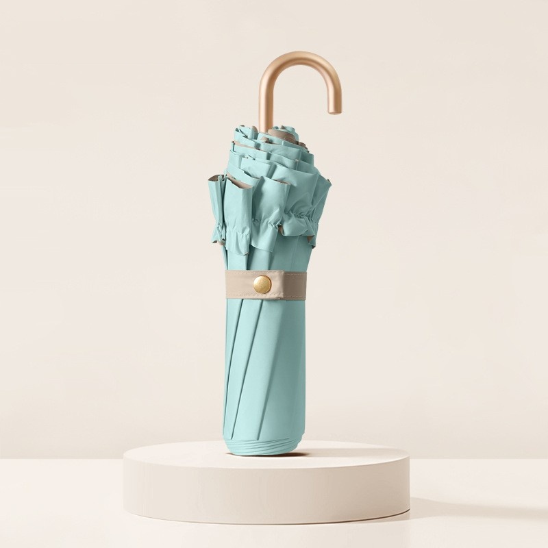 Høyverdig blonder solbeskyttelse bærbar solparasoll liten uv-bestandig solskjerm dobbeltfunksjonell sammenleggbar paraply ren farge: Lysegrønn