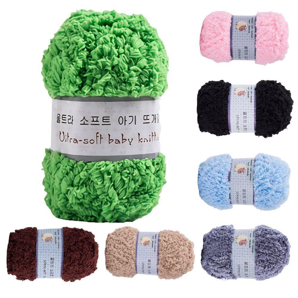 Soft Smooth Yarn Baby Knitting Wool Yarn Thick Yarn Fiber Velvet Yarn Hand Knitting Wool Crochet Yarn for DIY Sweater