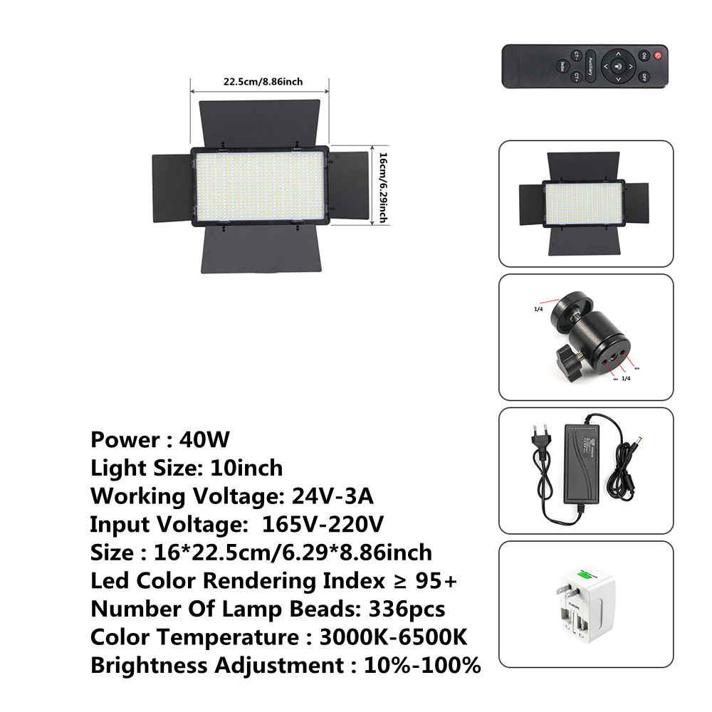 Led Bi-Kleur Photo Studio Light Video Verlichting Opname Fotografie Panel Lamp Met Statief Afstandsbediening Voor Youbute Live streamen: 40W U600 US