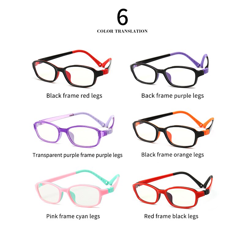 Vcka børn anti-blå lys briller ramme  tr90 computer pige spil beskyttelsesbriller dreng silikone børn ultralette briller