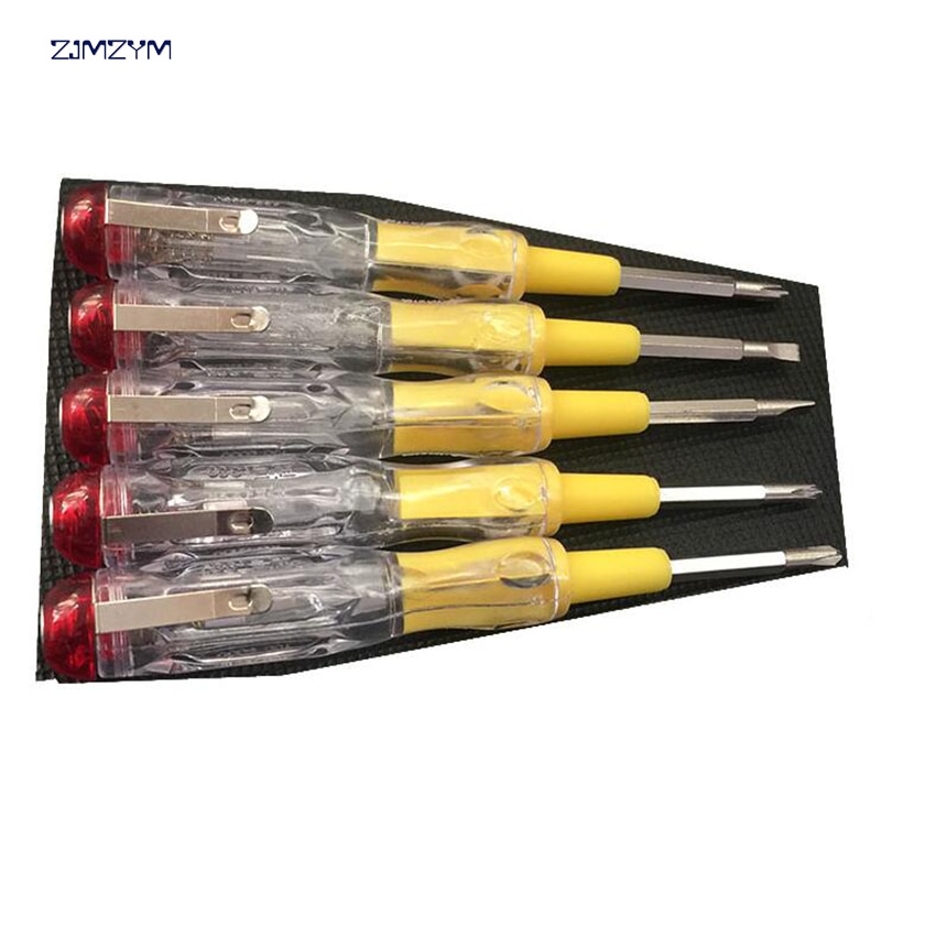 1 st multifunctionele LED Elektrische Test Tester Pen Schroevendraaier Met Licht Indicatie Voltage Detector Sonde 135mm