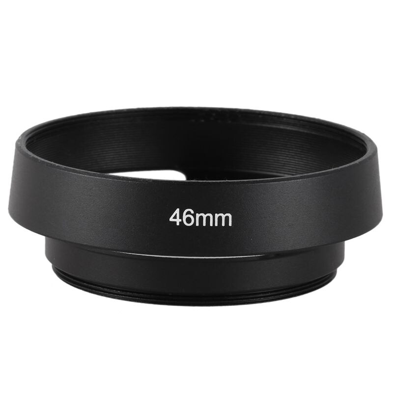 Universele 46Mm Center Pinch Voorste Lensdop & Zwart 46Mm Metalen Zonnekap Voor 25Mm F1.4 35mm F1.6 50Mm