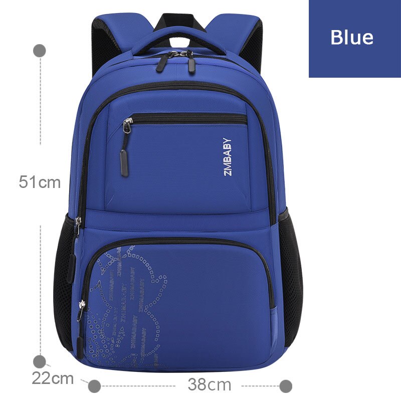 Sac à dos d&#39;école imperméable pour enfants, sac d&#39;école minimaliste pour garçons: Bleu
