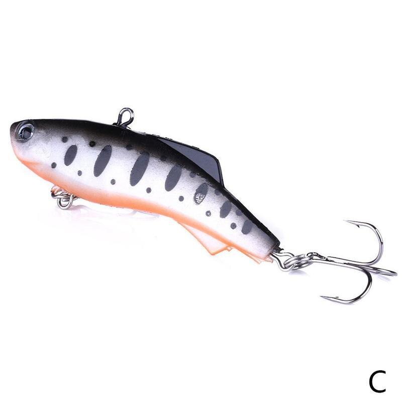 1PCS Vib Ice Fishing Lure Soft Lead Bait 7.5cm 17.2g Artificial Bait Sinking Wobbler Winter Fishing Tackle Fising Accessories: C