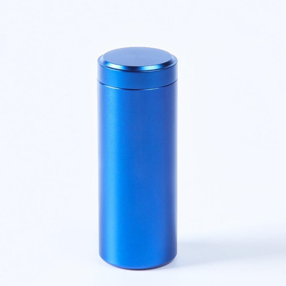 70ML/120MLAirtight Tea Canister Travel Loose Tea Caddy Metal Storage Bottle Kitchen Spice Coffee Powder Container Can: 120ml Blue