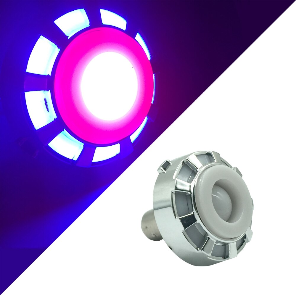 1 pièces gradation ange oeil Flash moto phare queue frein feux arrière LED moto accessoires lampe de frein: 3