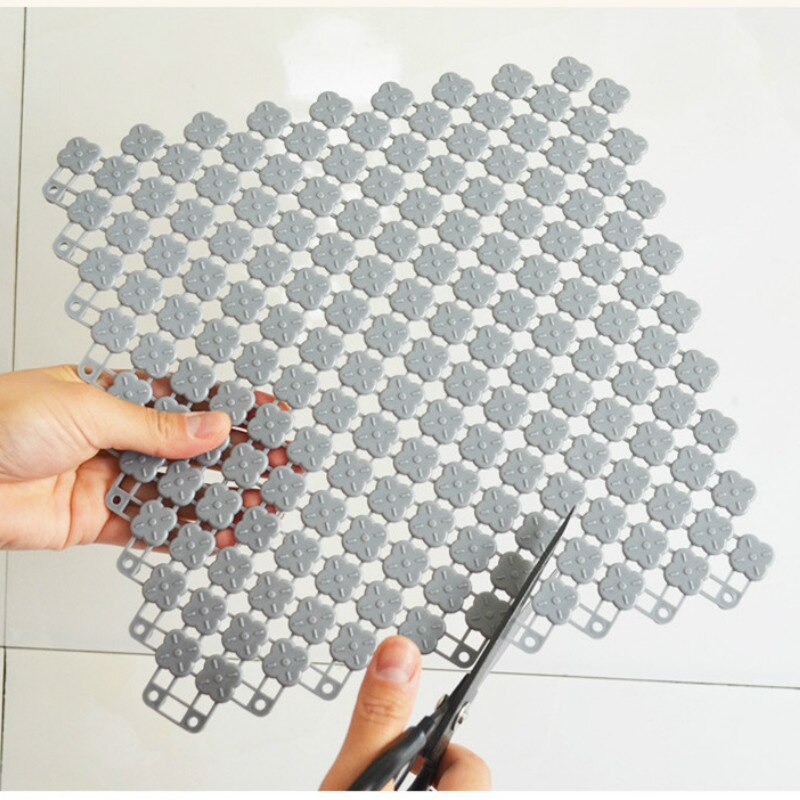 25*25cm Anti Slip Bathroom Mat Bath Shower Safe Floor Mat Bathtub Mat Splicing Clippable Flexible Soft Bathroom Rug Foot Massage