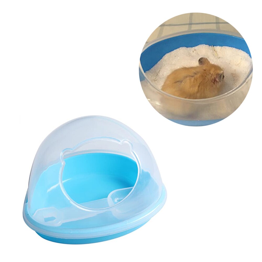 1 Set Kleine Pet Chinchilla Hamster Zandbad Kamer Huis Badkamer Container Half-Close Transparante Deksel Doos Met Zand schop (Rand: Default Title