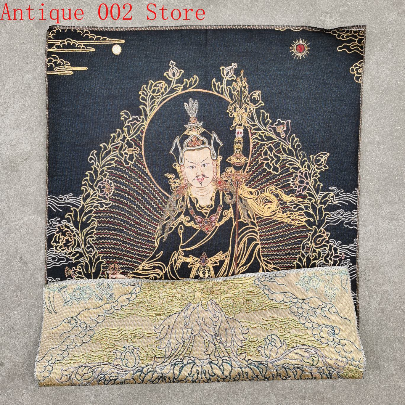 China Tibetaanse Boeddhisme Thangka Padmasambhava Zijde Borduurwerk Decoratieve Schilderkunst Size 60x90cm