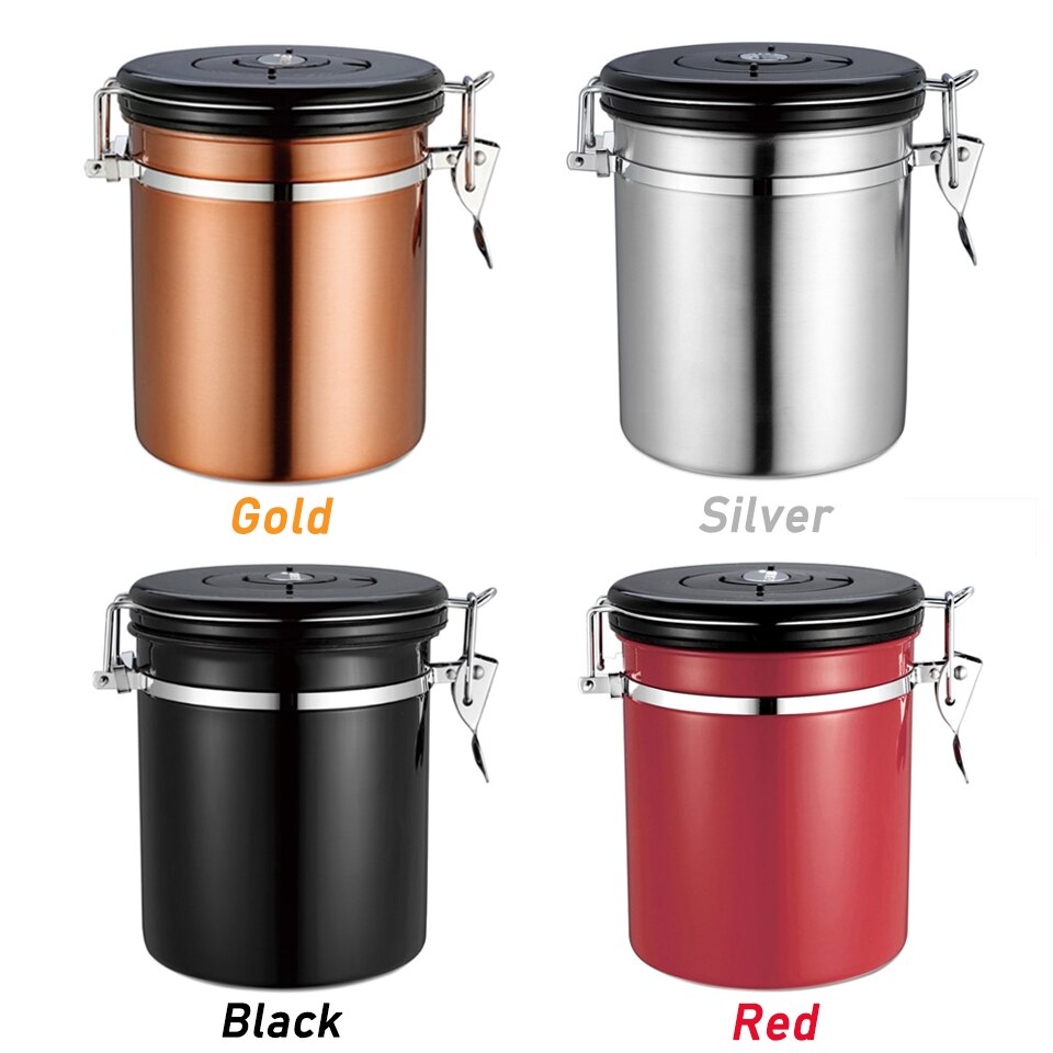 Stainless Steel Sealed Pot Tea Coffee Sugar Kitchen Storage Canister Jar Pot Set Home Storage Cafe Bean Seasoning can rganizaer