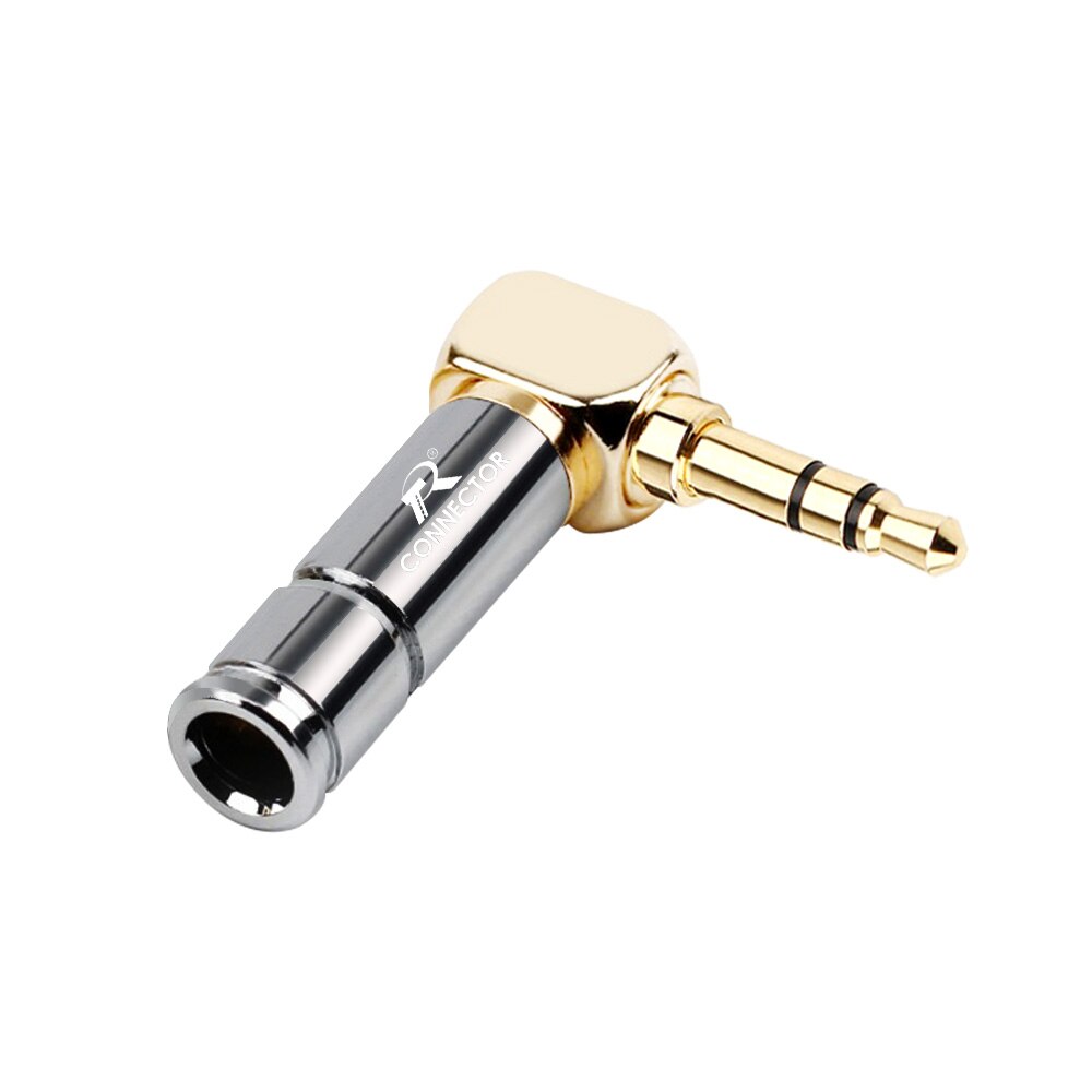 1pc luksuriøs kontakt 3.5mm rett vinklet øretelefonplugg 3 polet gullbelagt ledningskontakt som passer til 6mm- kabels diy play aluminiumslegeringsrør: Sølv