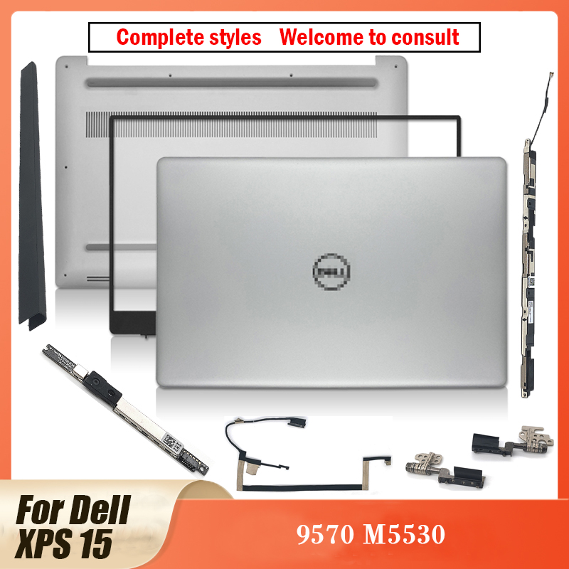 Funda Original para portátil Dell XPS 15 9570 M5530, cubierta trasera LCD, bisel frontal, carcasa inferior, bisagras, pantalla, cámara con Cable Wifi