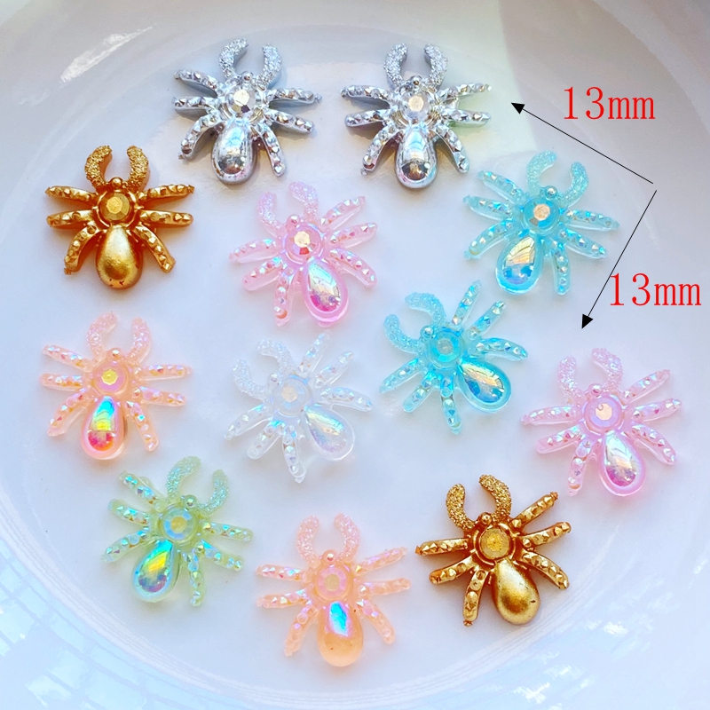 50pcs Cute Resin Mini Little Spider Flat back Cabochon Scrapbook Kawaii DIY Embellishments Accessories