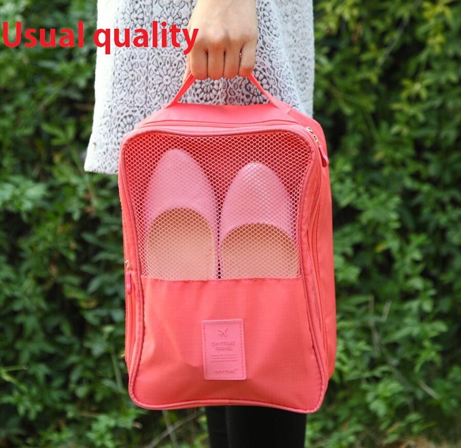 3 Layers Portable Shoes Storage Travel Bags Organizer Mesh Sorting Pouch Dustproof Bags Waterproof Unisex Shoes Covers Tote Bag: usual pink