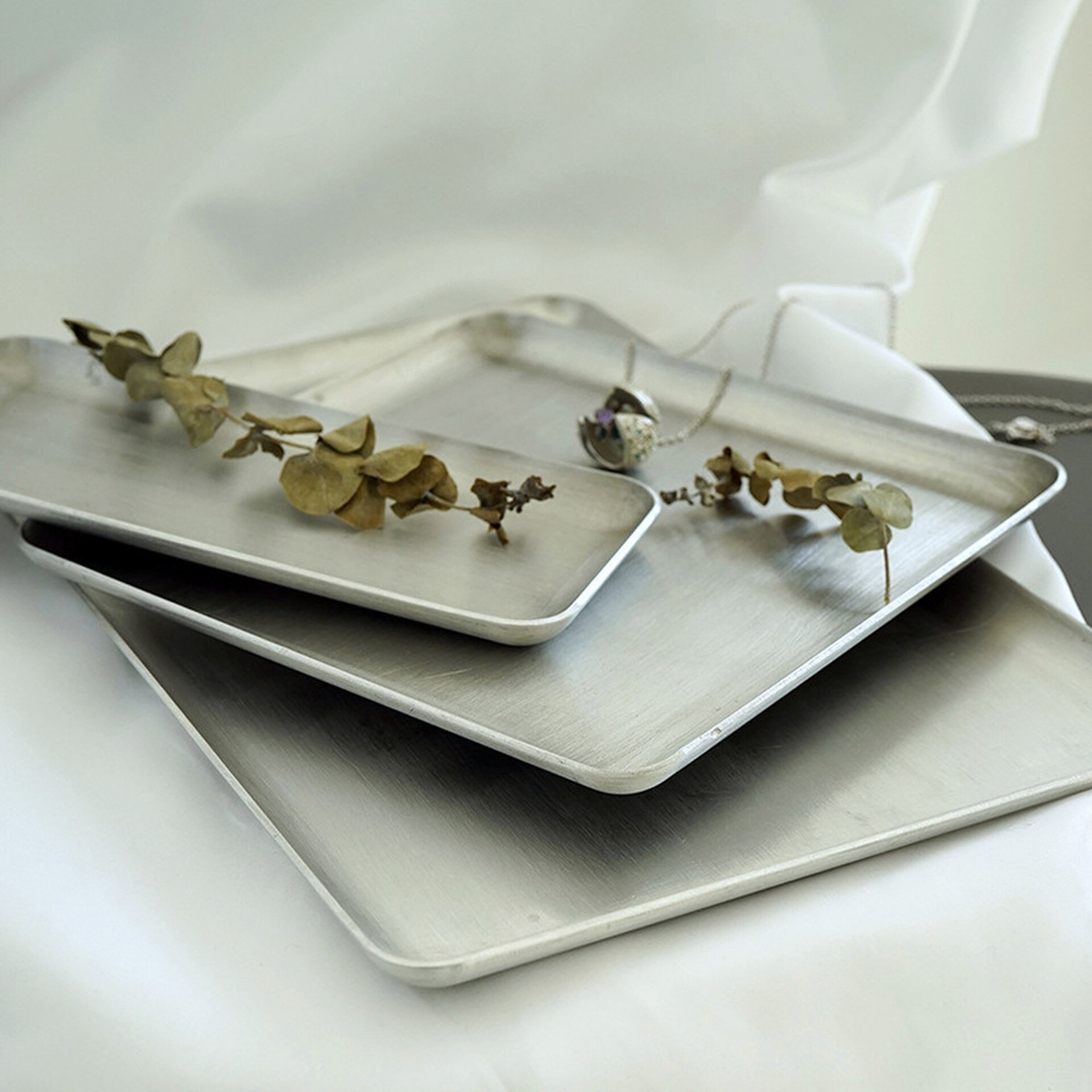 Aluminum Retro Storage Tray Geometric Old Snack Trays Industrial Wind Aluminum Tray Gourmet Photography Props S M L