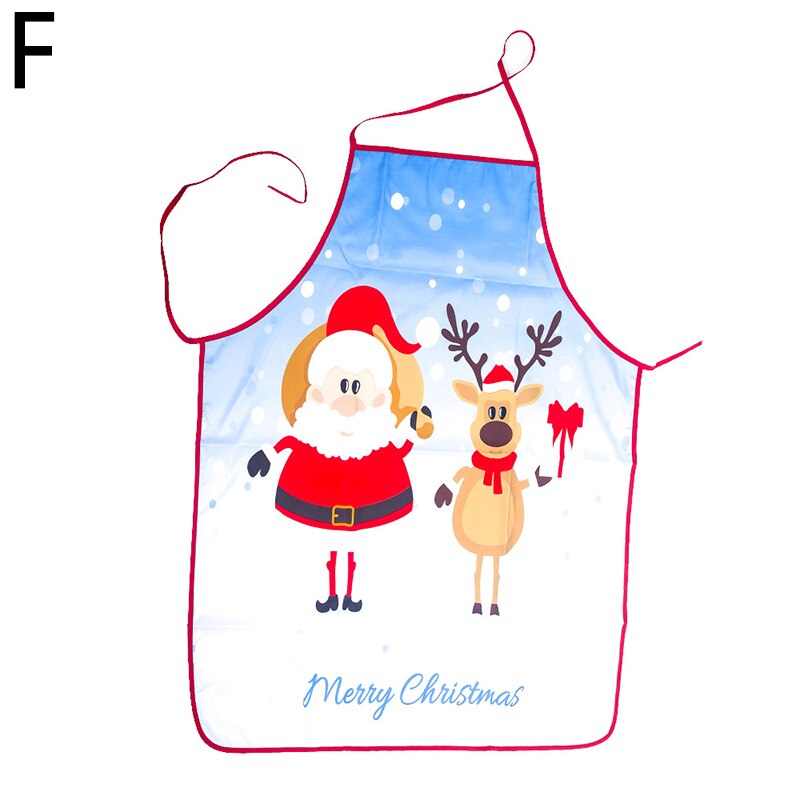 Christmas Aprons Adult Santa Claus Aprons Home Kitchen Cooking Apron Women and Men Dinner Party Decor Christmas Apron: F