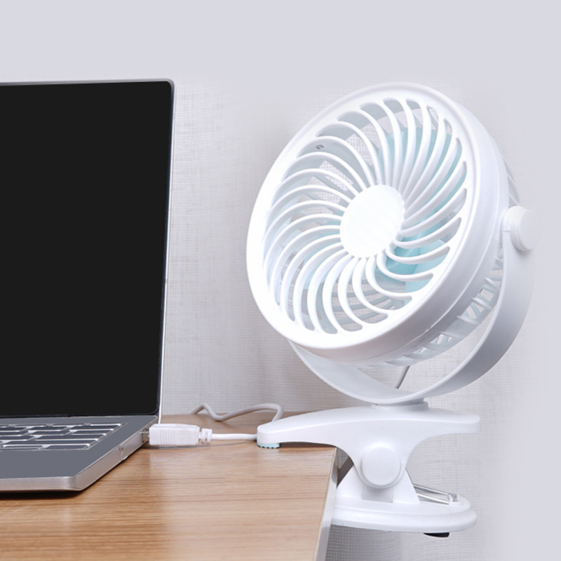 Clip Fan Usb Airconditioner 360 ° Draaiende Ventilator Borstelloze Motor Luchtkoeler Fan Desktop Kantoor Huishoudelijke Kleine Ventilador Wit
