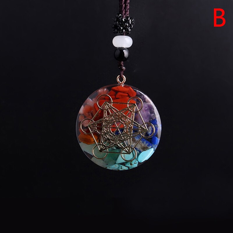 Orgone Energy Pendant Om Symbol Necklace 7 Chakra Healing Energy Necklace Meditation Jewelry Handmade: B